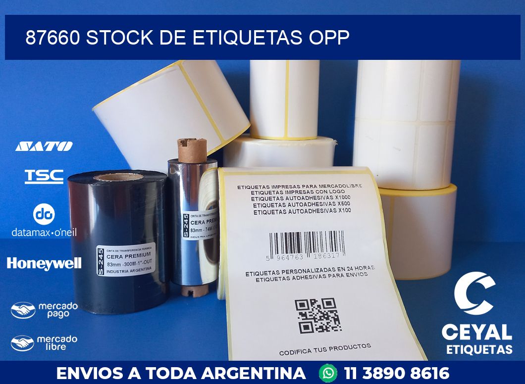 87660 STOCK DE ETIQUETAS OPP