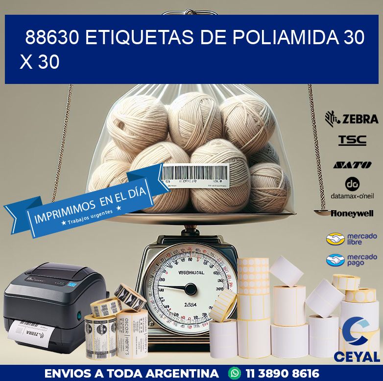 88630 ETIQUETAS DE POLIAMIDA 30 X 30