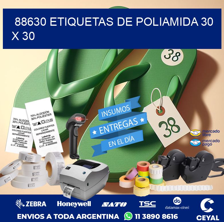 88630 ETIQUETAS DE POLIAMIDA 30 X 30