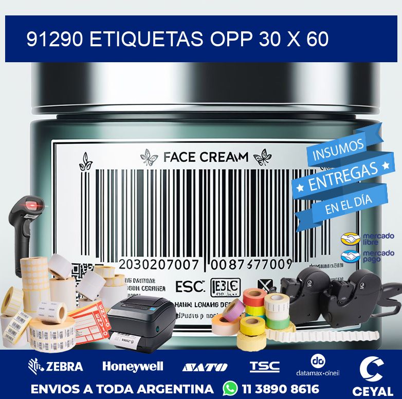 91290 ETIQUETAS OPP 30 X 60