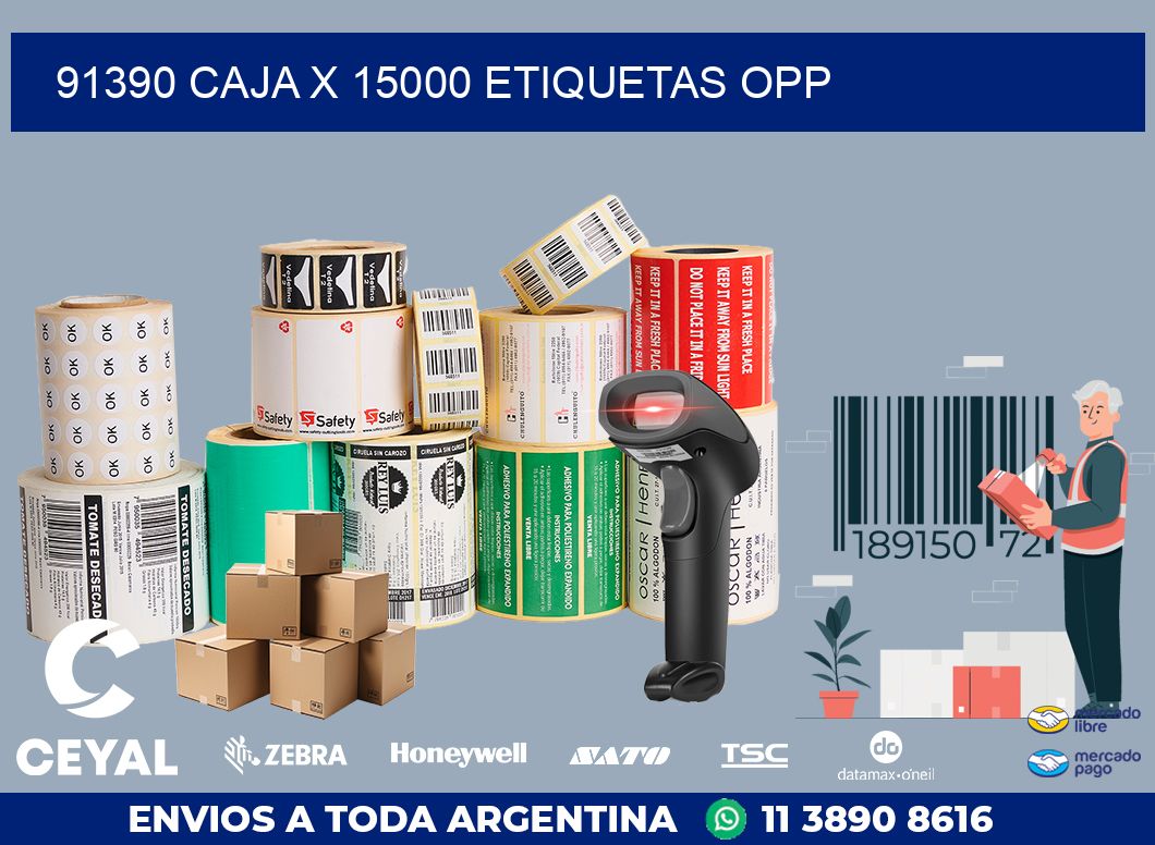 91390 CAJA X 15000 ETIQUETAS OPP