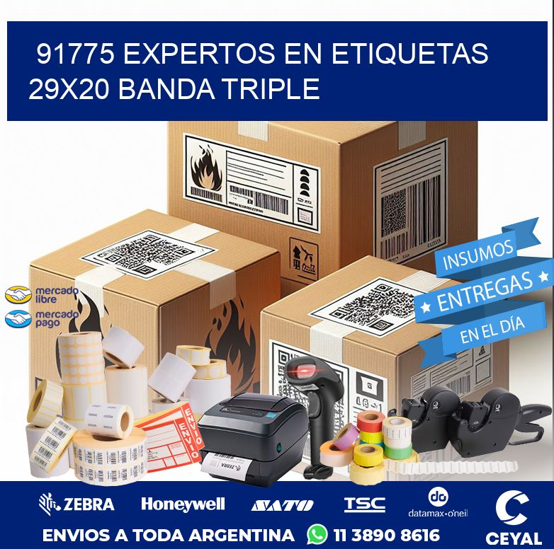 91775 EXPERTOS EN ETIQUETAS 29X20 BANDA TRIPLE