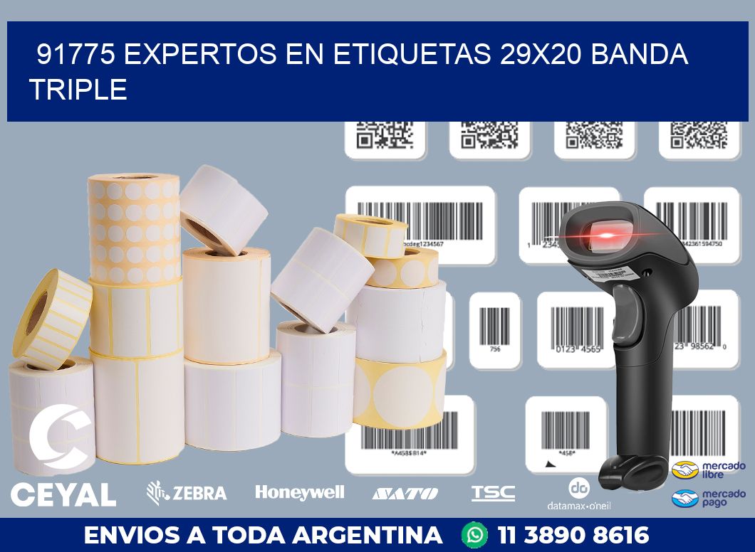91775 EXPERTOS EN ETIQUETAS 29X20 BANDA TRIPLE