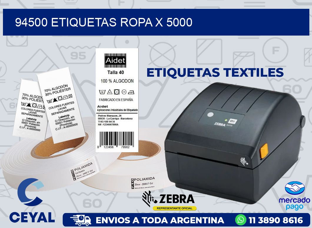 94500 ETIQUETAS ROPA X 5000