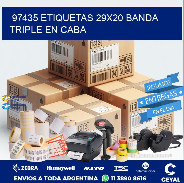 97435 ETIQUETAS 29X20 BANDA TRIPLE EN CABA