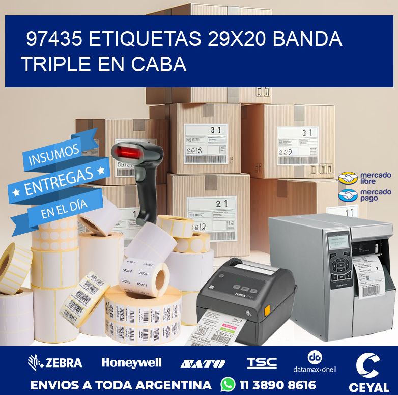 97435 ETIQUETAS 29X20 BANDA TRIPLE EN CABA