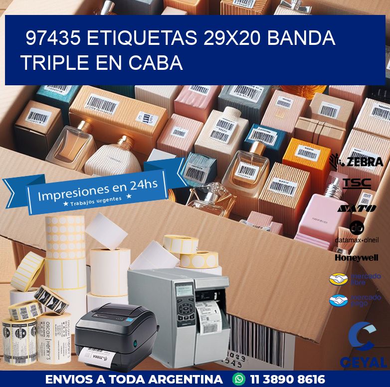97435 ETIQUETAS 29X20 BANDA TRIPLE EN CABA
