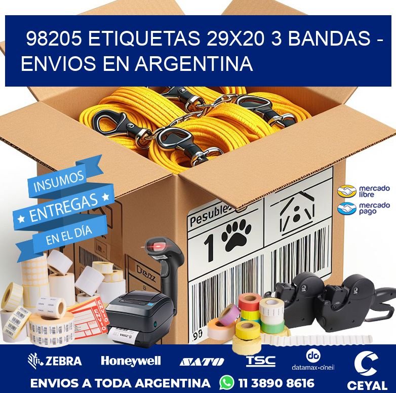 98205 ETIQUETAS 29X20 3 BANDAS - ENVIOS EN ARGENTINA