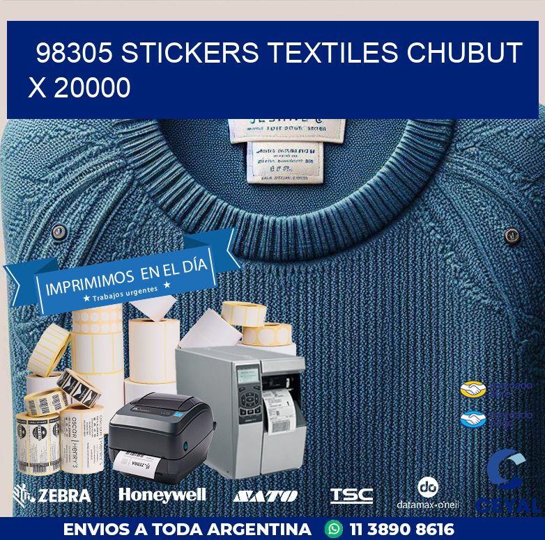 98305 STICKERS TEXTILES CHUBUT X 20000