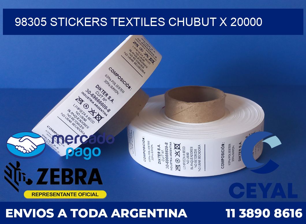 98305 STICKERS TEXTILES CHUBUT X 20000