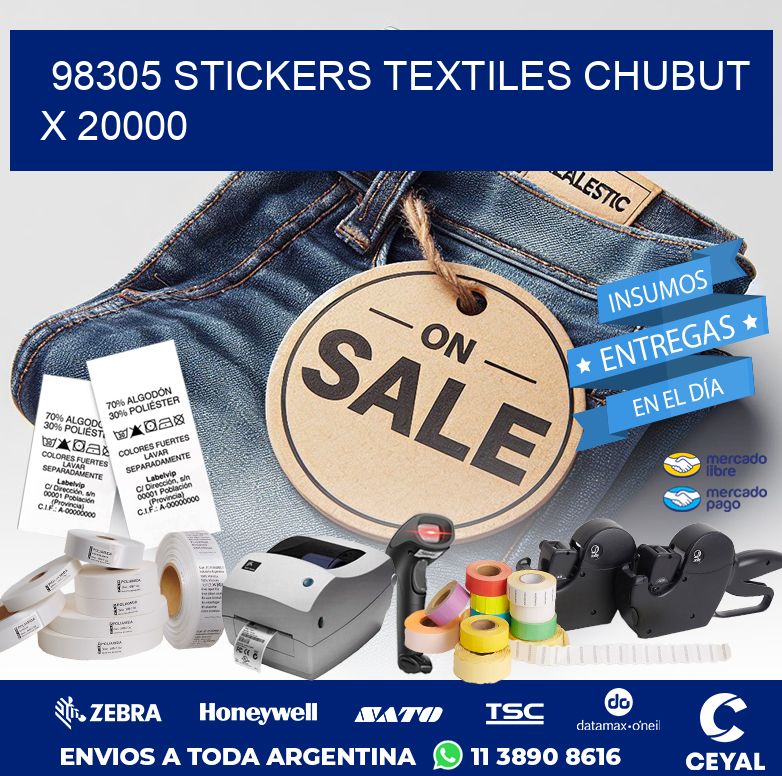 98305 STICKERS TEXTILES CHUBUT X 20000