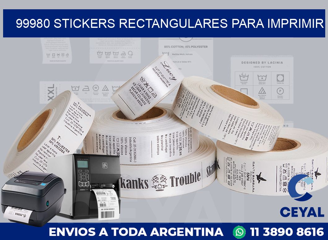 99980 Stickers rectangulares para imprimir