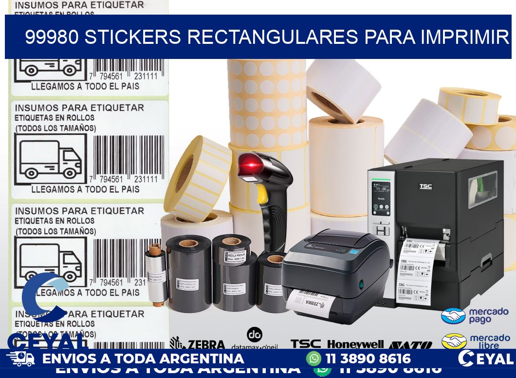 99980 Stickers rectangulares para imprimir