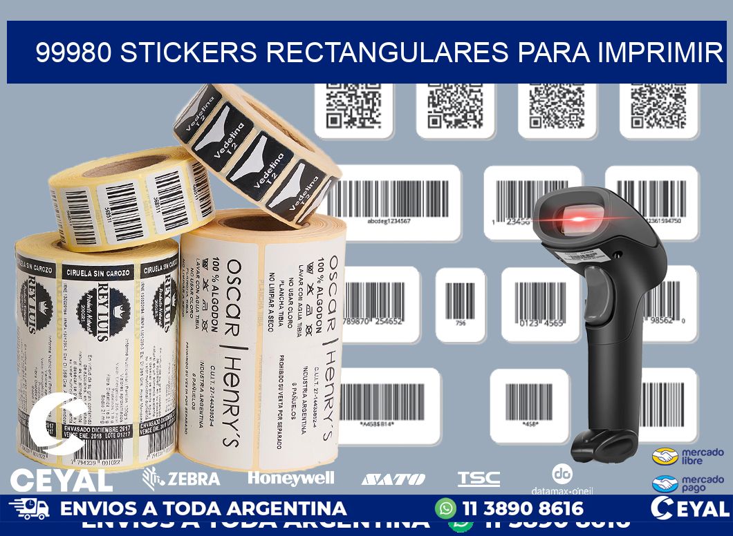 99980 Stickers rectangulares para imprimir