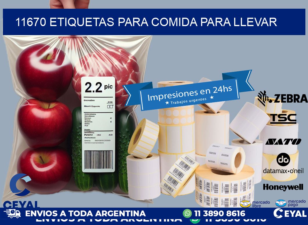 11670 ETIQUETAS PARA COMIDA PARA LLEVAR