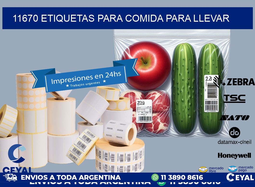 11670 ETIQUETAS PARA COMIDA PARA LLEVAR