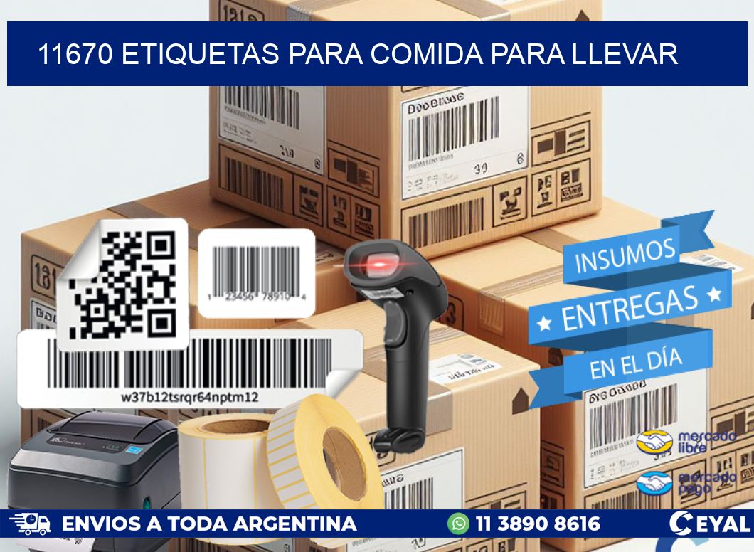 11670 ETIQUETAS PARA COMIDA PARA LLEVAR
