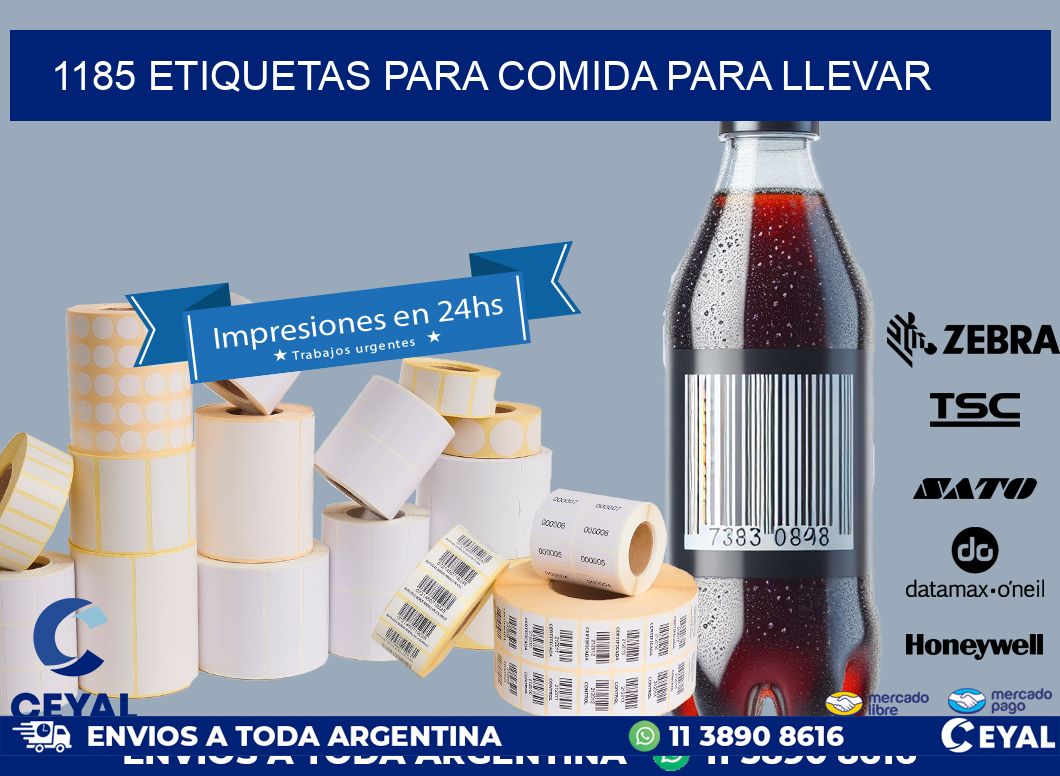 1185 ETIQUETAS PARA COMIDA PARA LLEVAR