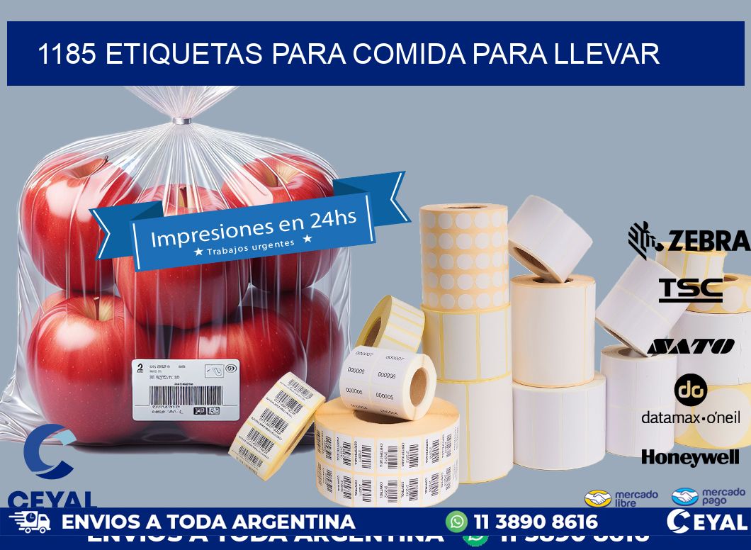 1185 ETIQUETAS PARA COMIDA PARA LLEVAR