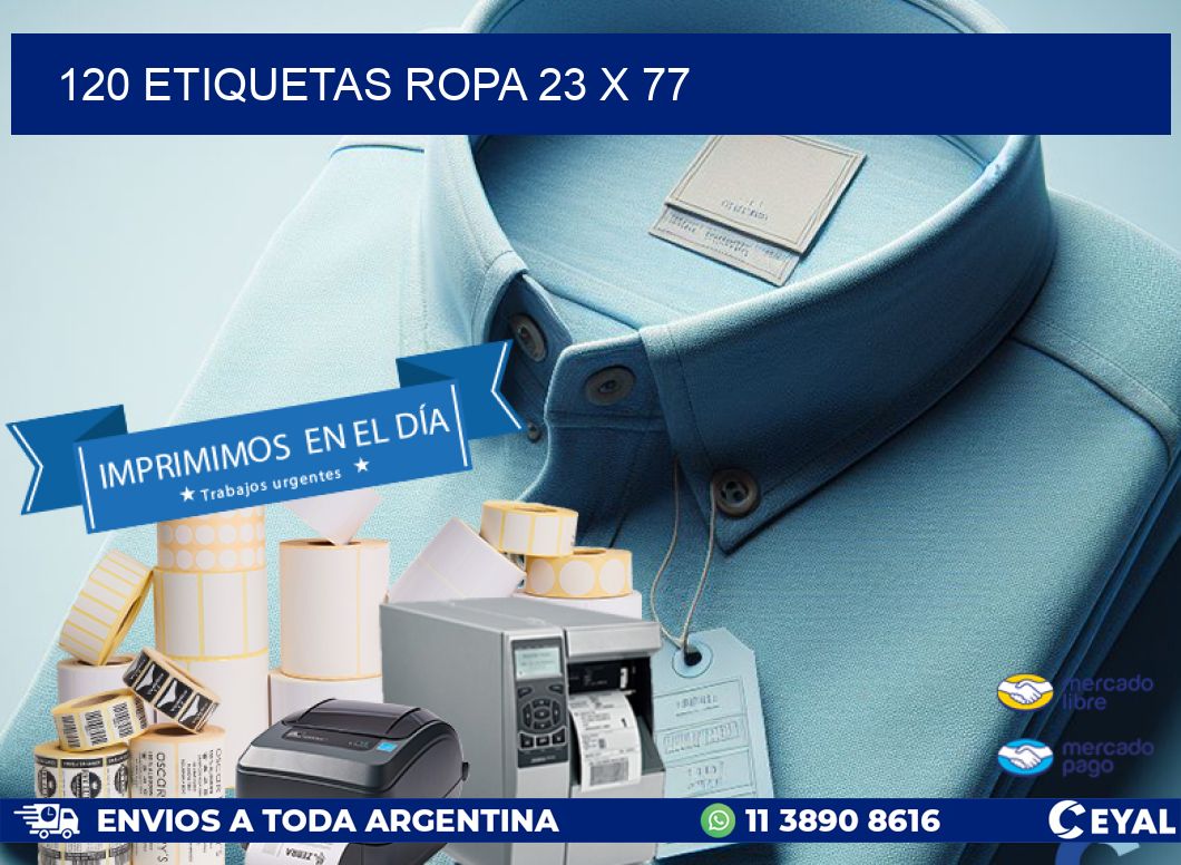 120 ETIQUETAS ROPA 23 x 77