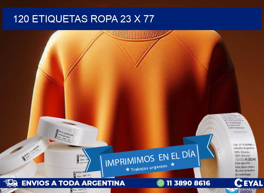 120 ETIQUETAS ROPA 23 x 77