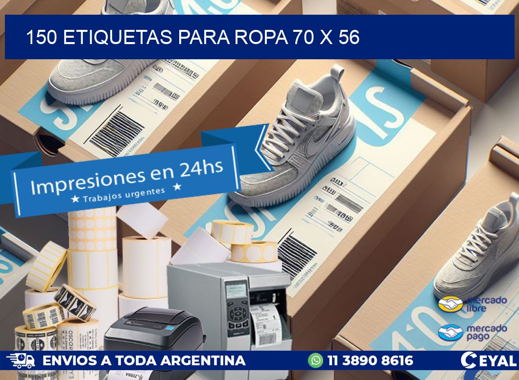 150 ETIQUETAS PARA ROPA 70 x 56