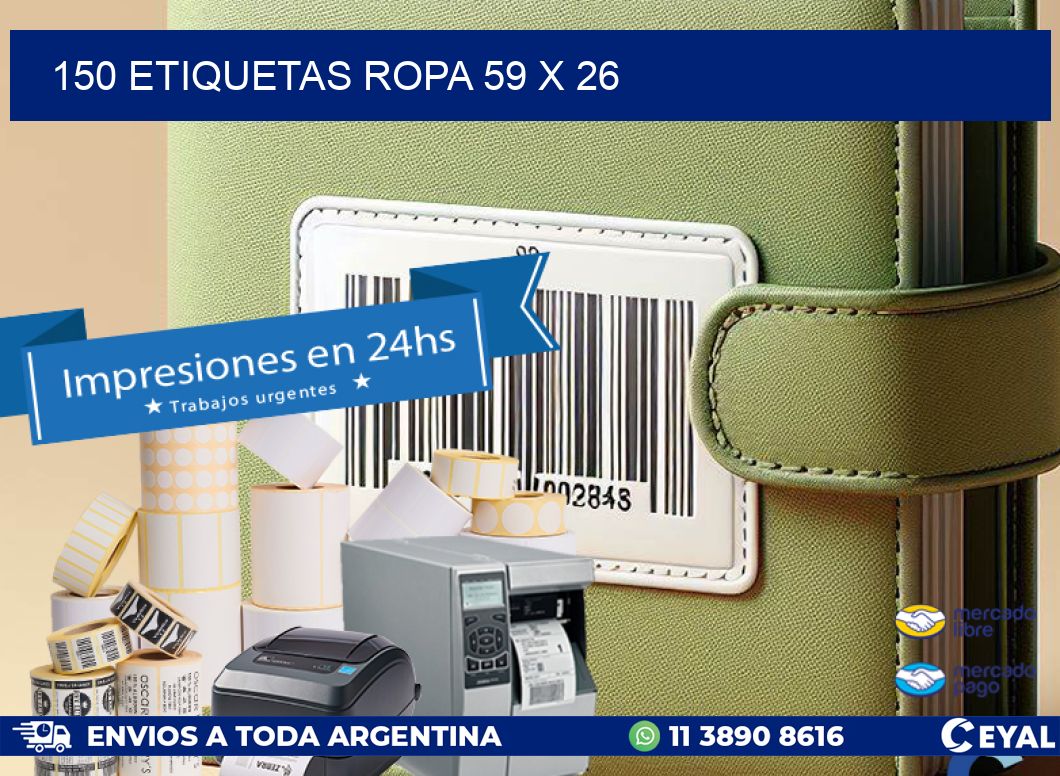 150 ETIQUETAS ROPA 59 x 26