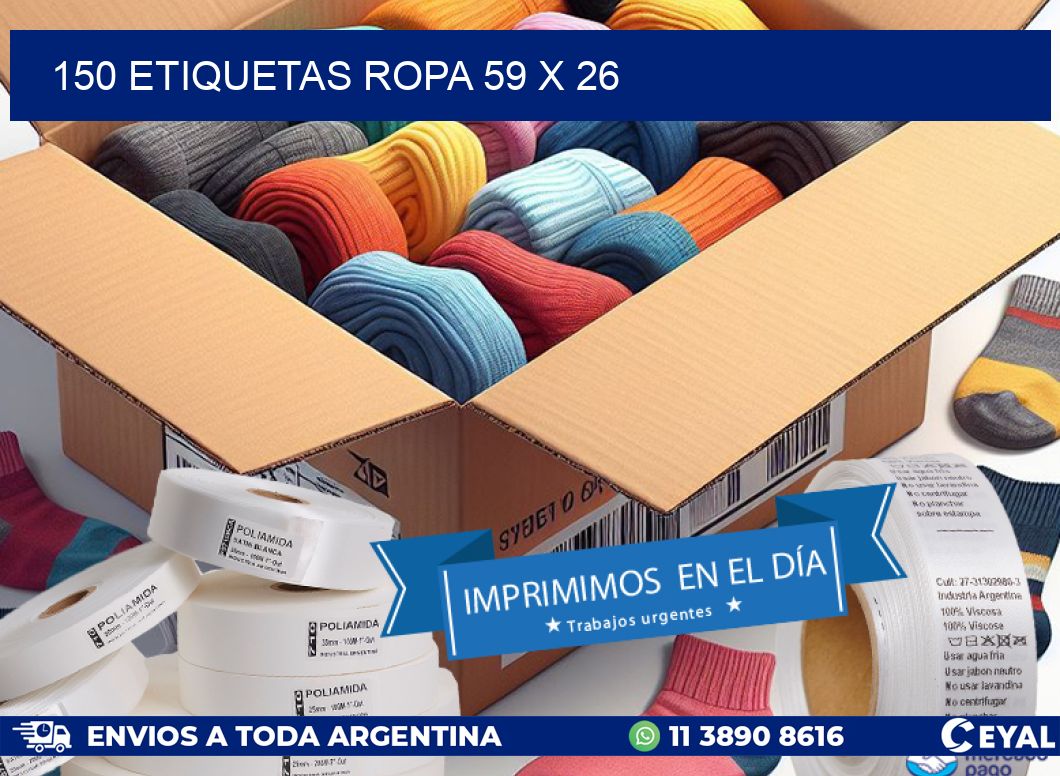 150 ETIQUETAS ROPA 59 x 26