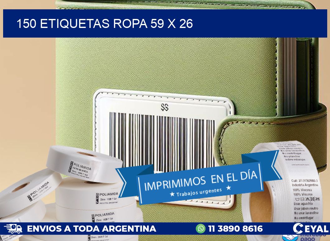 150 ETIQUETAS ROPA 59 x 26