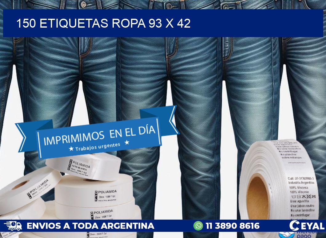 150 ETIQUETAS ROPA 93 x 42