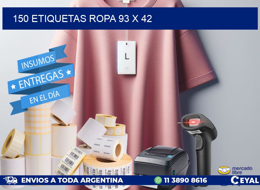 150 ETIQUETAS ROPA 93 x 42