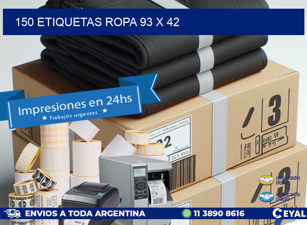 150 ETIQUETAS ROPA 93 x 42