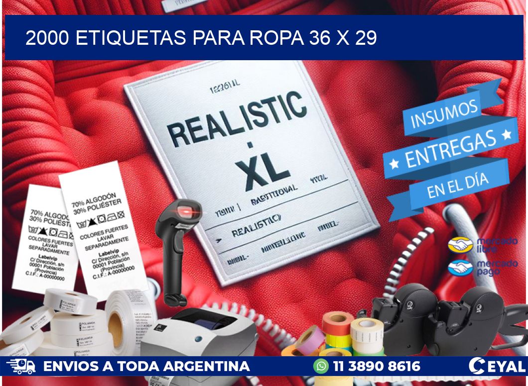 2000 ETIQUETAS PARA ROPA 36 x 29
