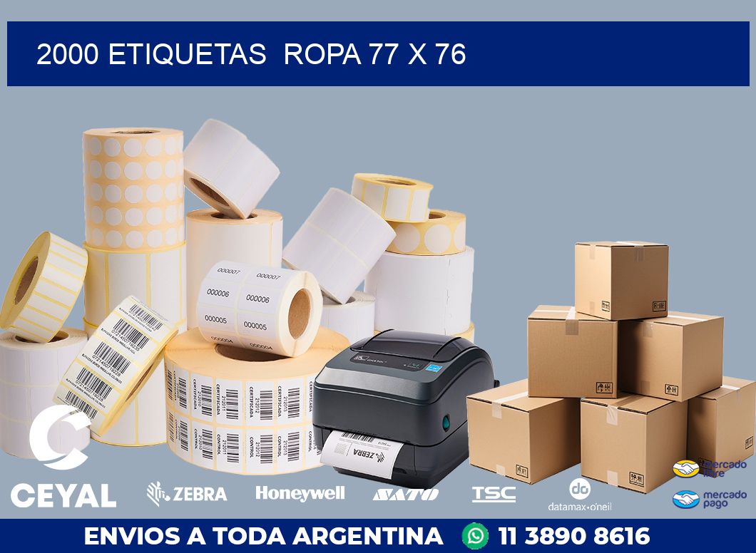 2000 ETIQUETAS  ROPA 77 x 76