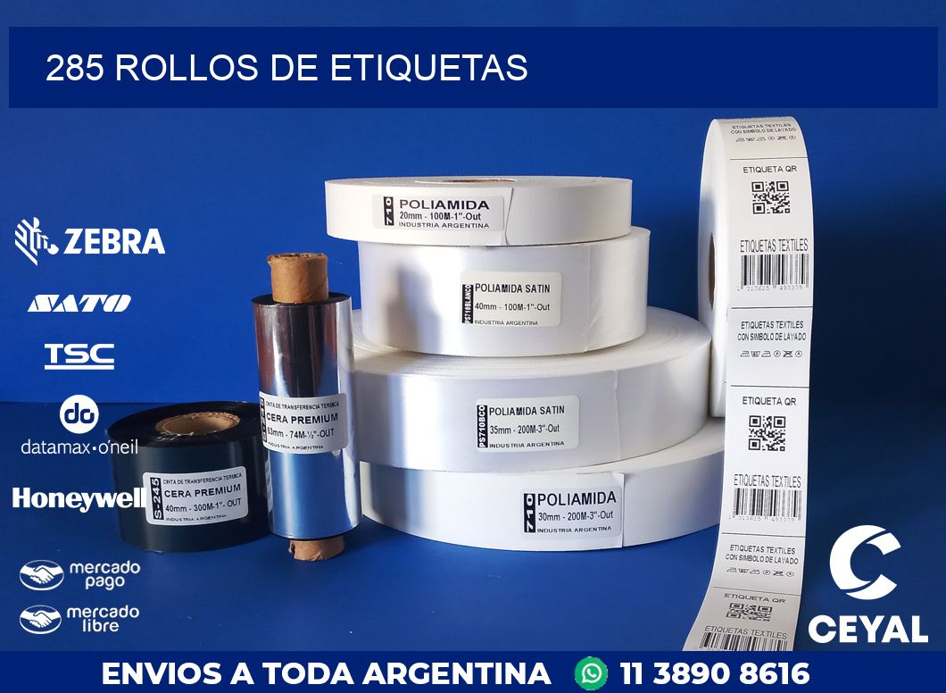 285 ROLLOS DE ETIQUETAS