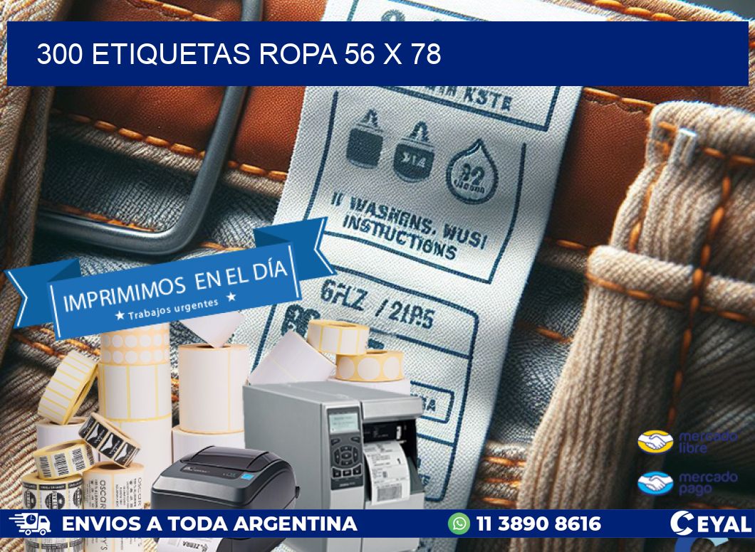 300 ETIQUETAS ROPA 56 x 78