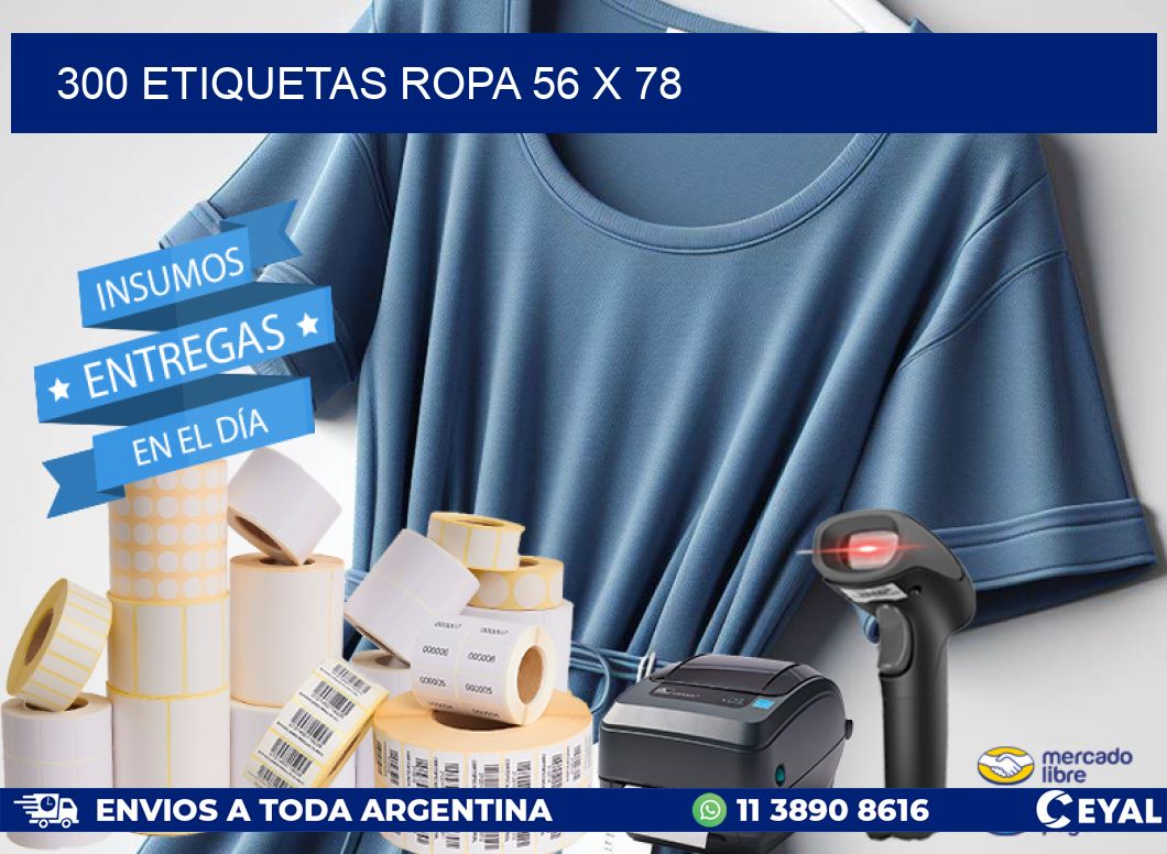 300 ETIQUETAS ROPA 56 x 78