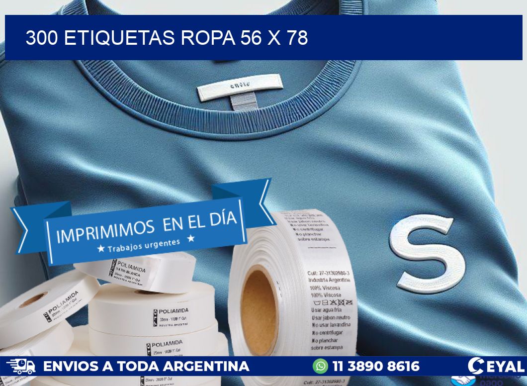 300 ETIQUETAS ROPA 56 x 78