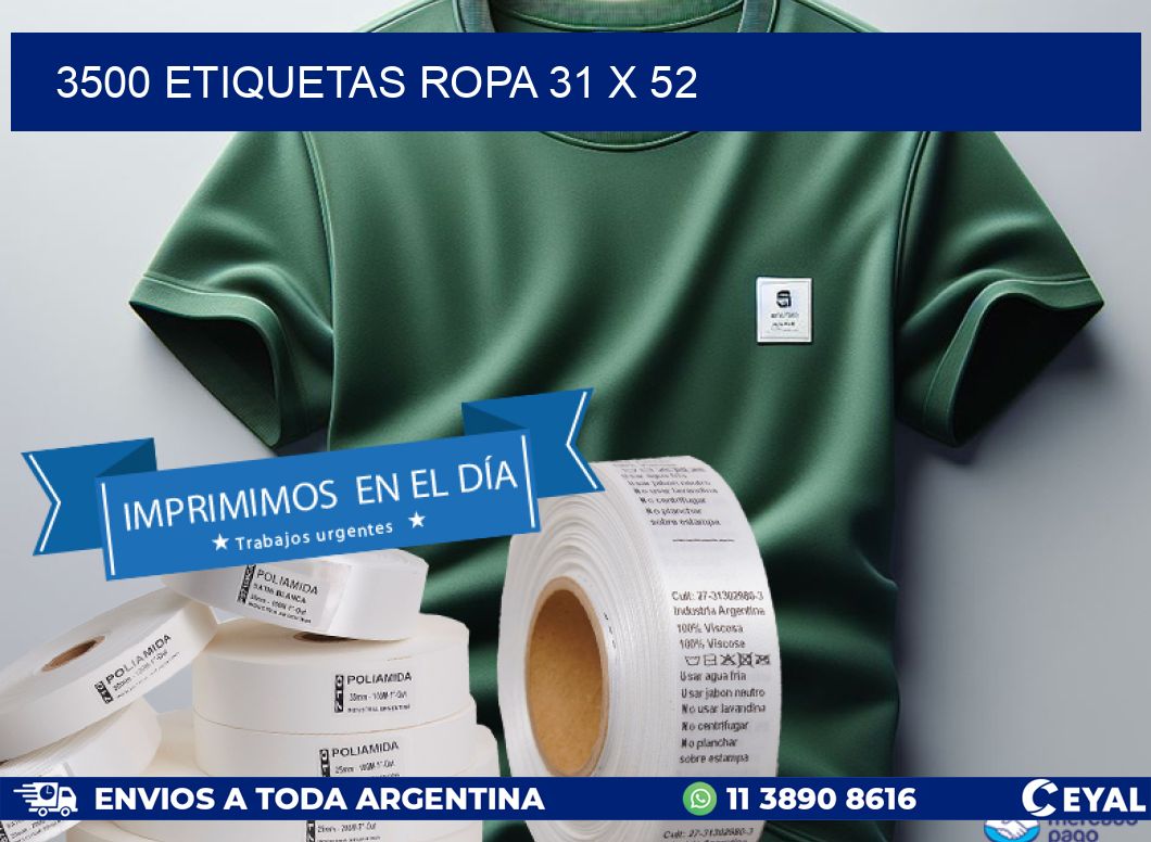 3500 ETIQUETAS ROPA 31 x 52