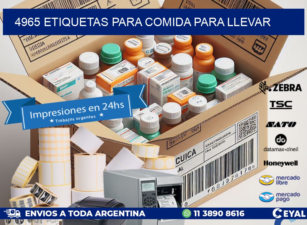 4965 ETIQUETAS PARA COMIDA PARA LLEVAR