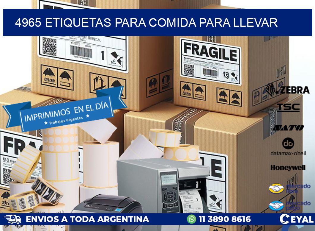 4965 ETIQUETAS PARA COMIDA PARA LLEVAR