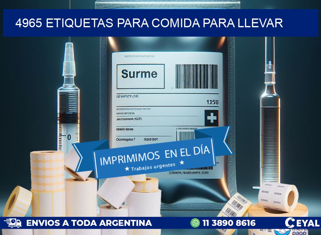 4965 ETIQUETAS PARA COMIDA PARA LLEVAR