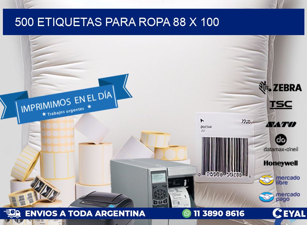 500 ETIQUETAS PARA ROPA 88 x 100