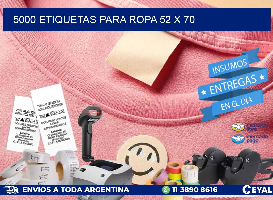 5000 ETIQUETAS PARA ROPA 52 x 70