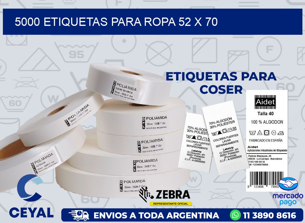 5000 ETIQUETAS PARA ROPA 52 x 70