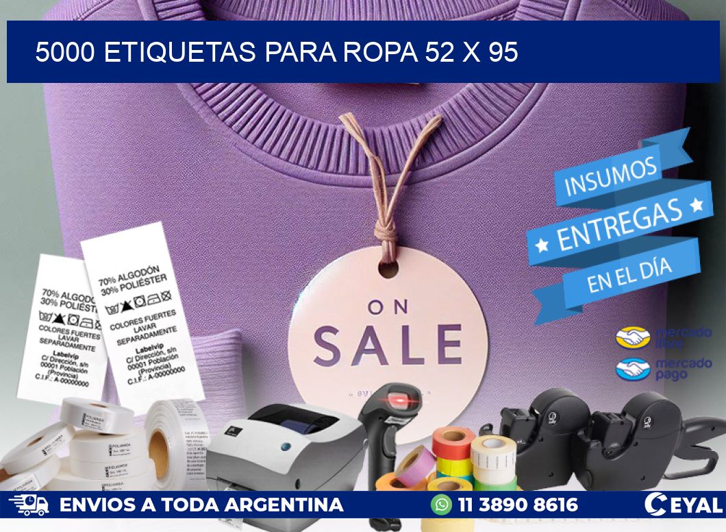 5000 ETIQUETAS PARA ROPA 52 x 95