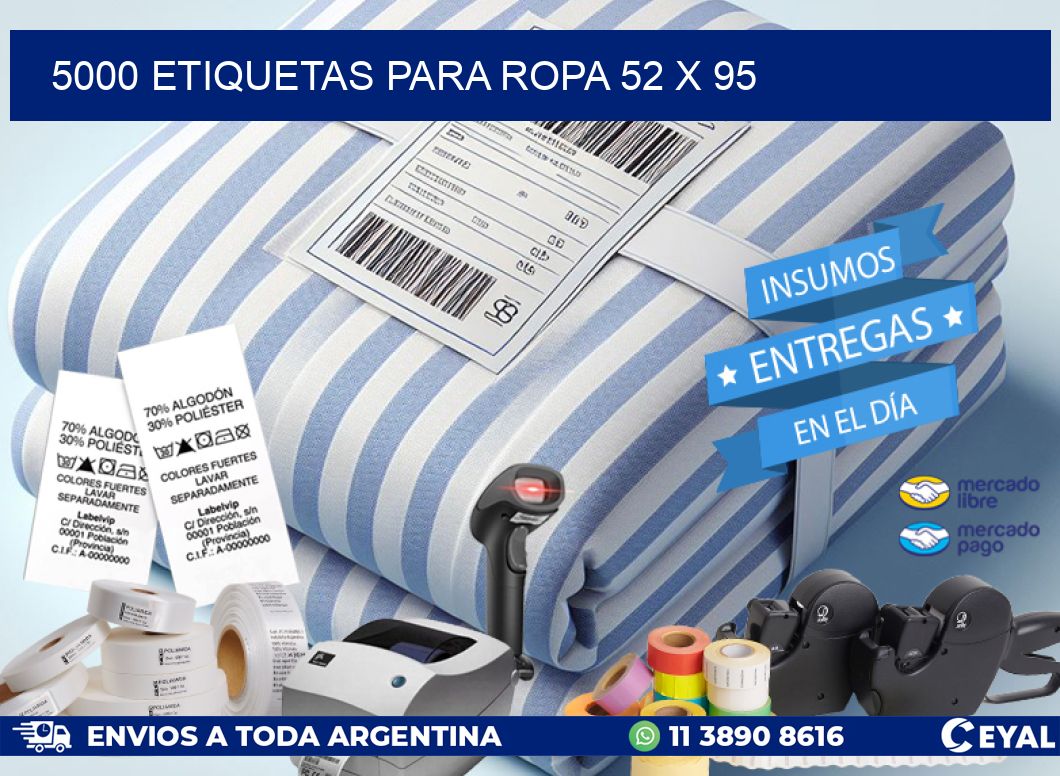 5000 ETIQUETAS PARA ROPA 52 x 95