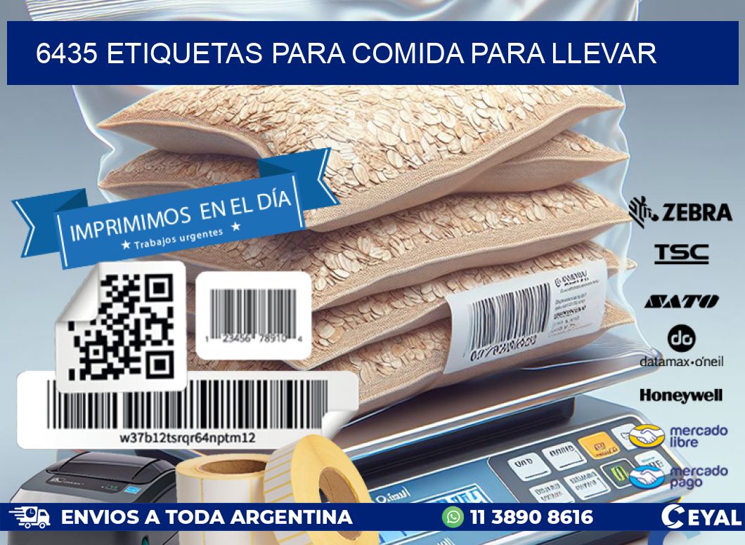 6435 ETIQUETAS PARA COMIDA PARA LLEVAR