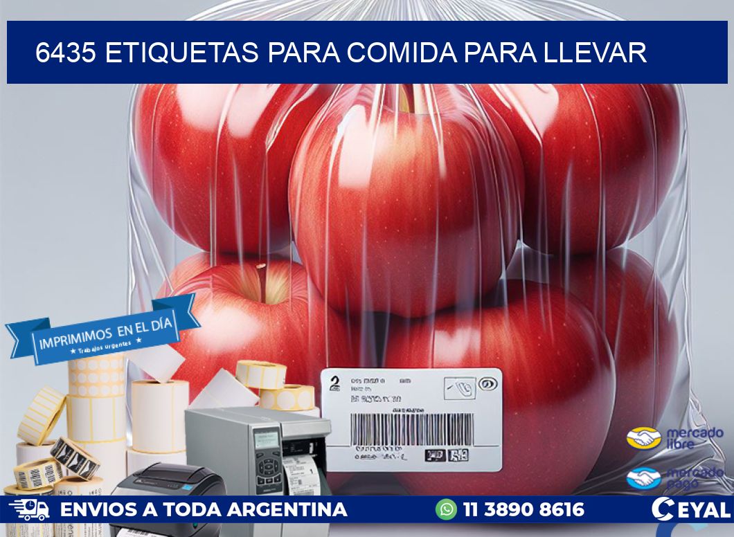 6435 ETIQUETAS PARA COMIDA PARA LLEVAR