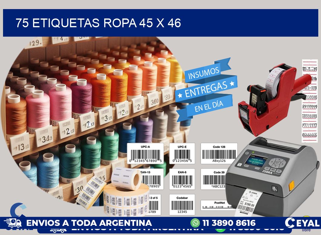 75 ETIQUETAS ROPA 45 x 46